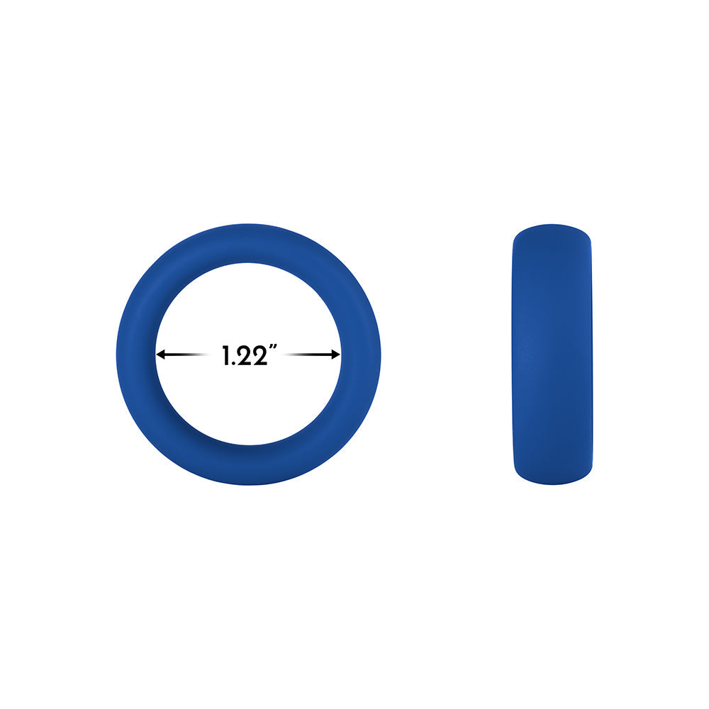 Forto F-64 Wide Liquid Silicone Cockring – Small Blue