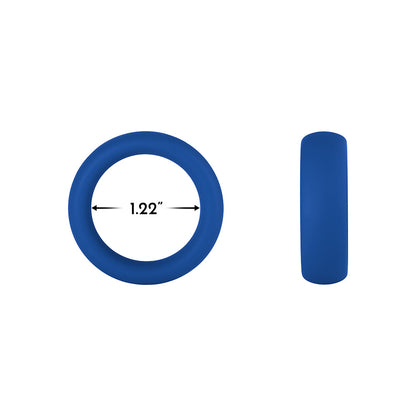 Forto F-64 Wide Liquid Silicone Cockring – Small Blue