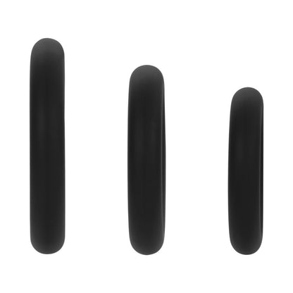 Forto F-61 3-Piece Silicone Cockring Set – Black