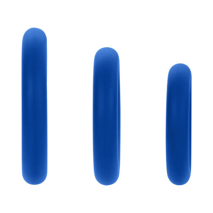 Forto F-61 3-Piece Silicone Cockring Set – Blue