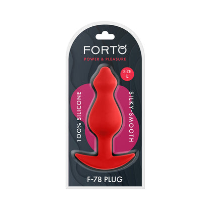 Forto F-78 Pointee Silicone Anal Plug – Large, Red, Flexible Design