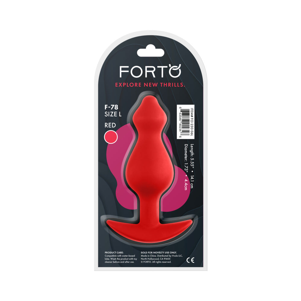 Forto F-78 Pointee Silicone Anal Plug – Large, Red, Flexible Design