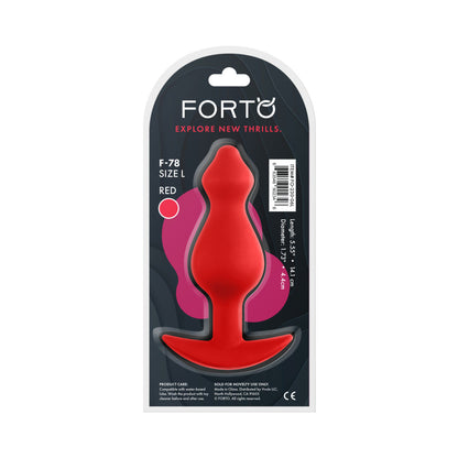 Forto F-78 Pointee Silicone Anal Plug – Large, Red, Flexible Design