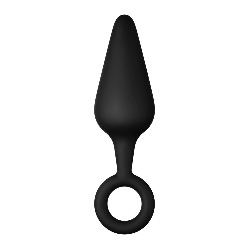 Forto F-10 Silicone Anal Plug – Large Black with Pull Ring