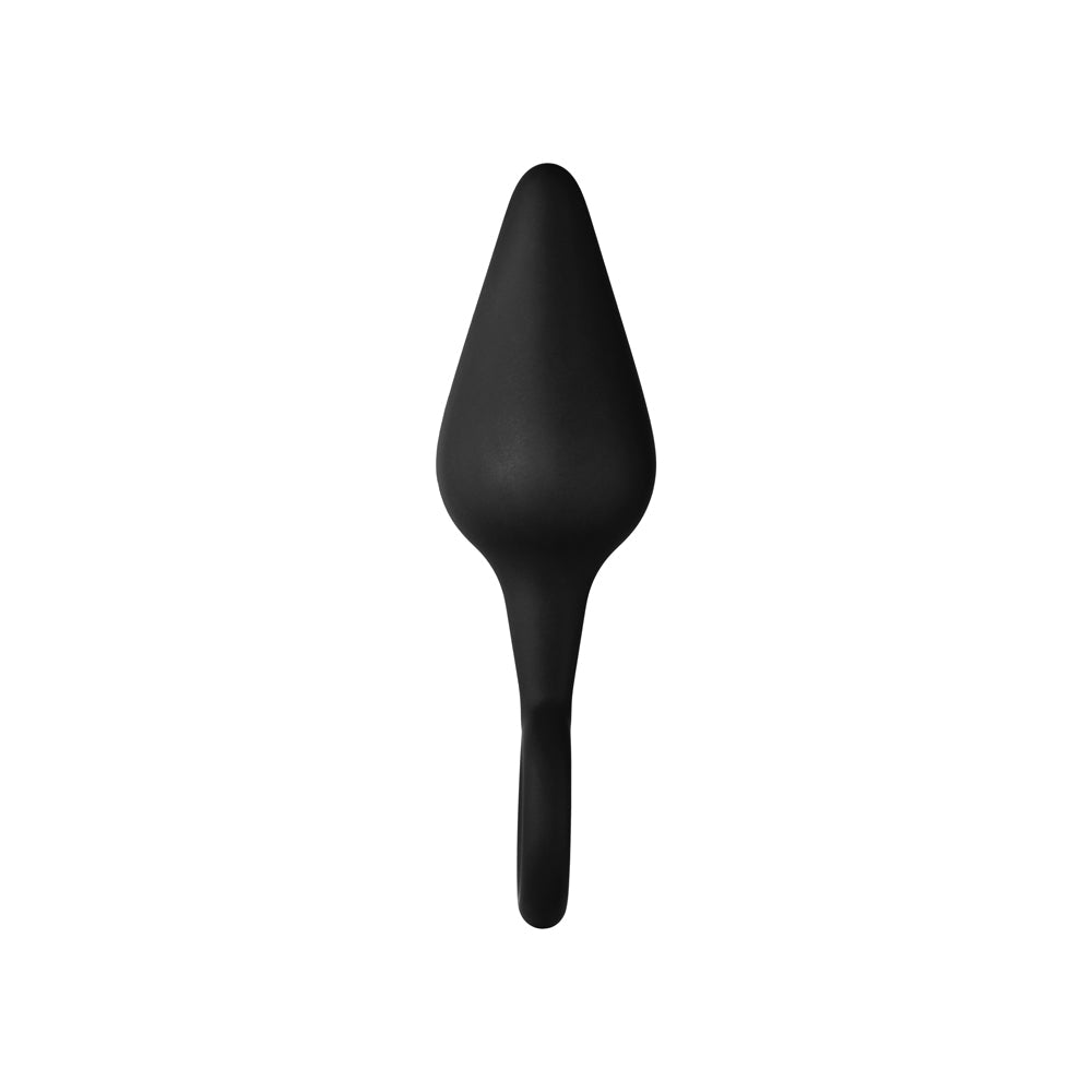 Forto F-10 Medium Silicone Anal Plug with Pull Ring - Black