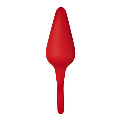 Forto F-10 Large Silicone Anal Plug with Pull Ring – Red