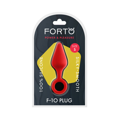 Forto F-10 Silicone Anal Plug – Small Red with Pull Ring