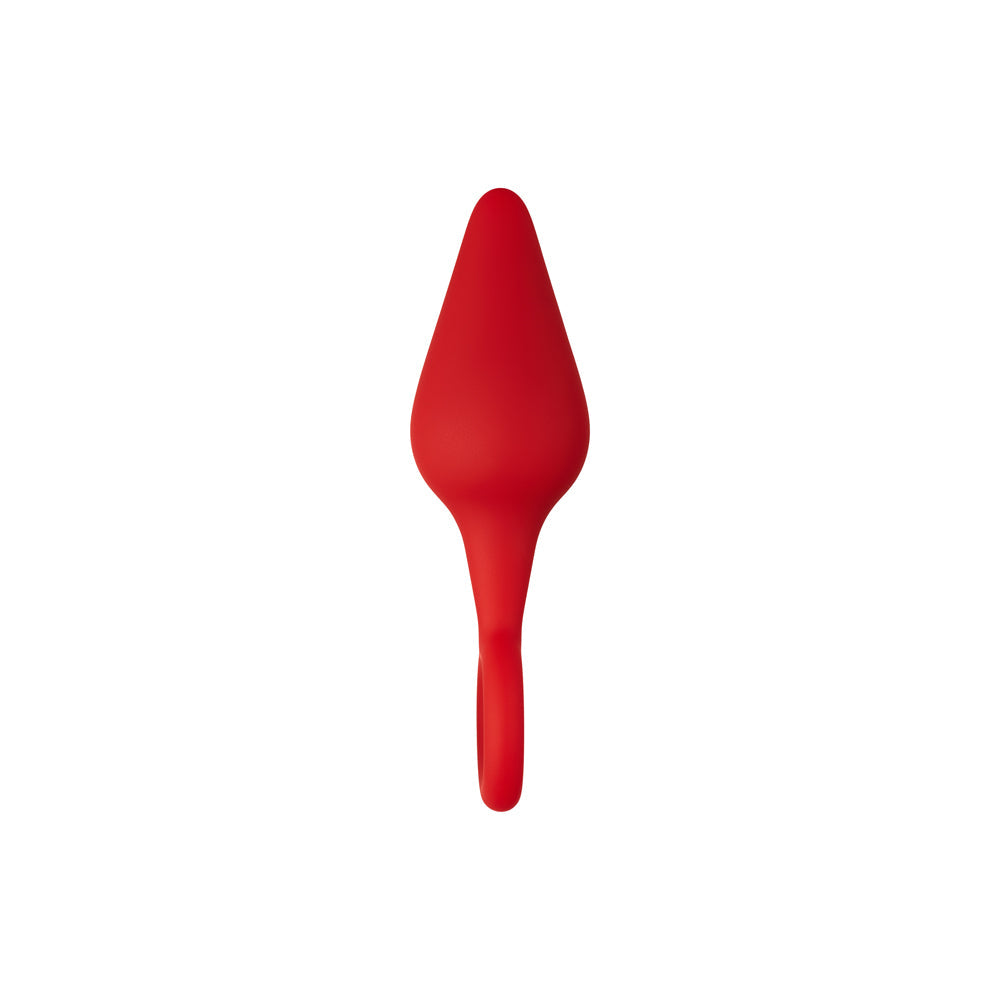 Forto F-10 Silicone Anal Plug – Small Red with Pull Ring