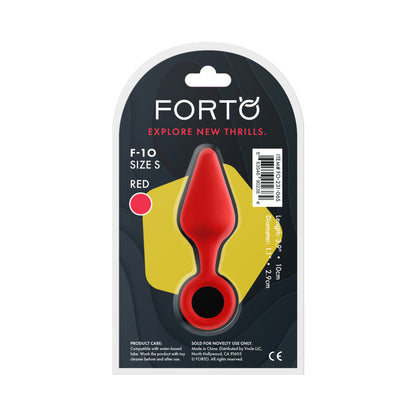 Forto F-10 Silicone Anal Plug – Small Red with Pull Ring