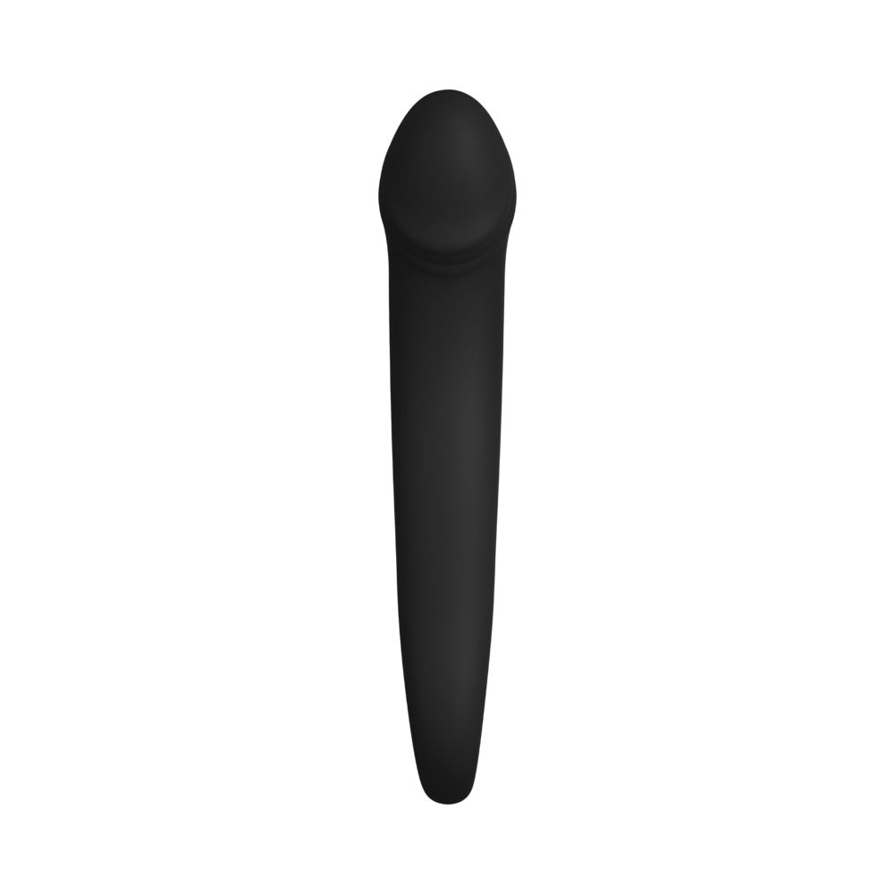 Forto F-19 Silicone Anal Plug – Black – Curved Shape with Ring Base