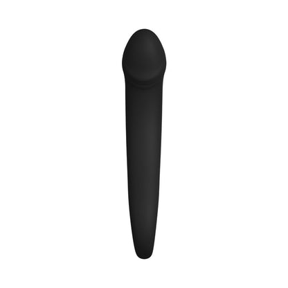 Forto F-19 Silicone Anal Plug – Black – Curved Shape with Ring Base