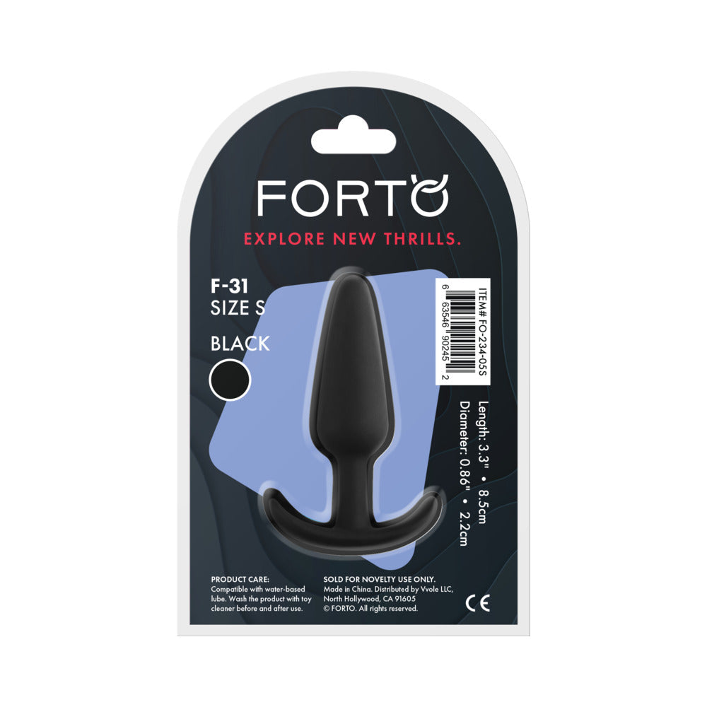 Forto F-31 Silicone Anal Plug Small – Black – Flexible Design