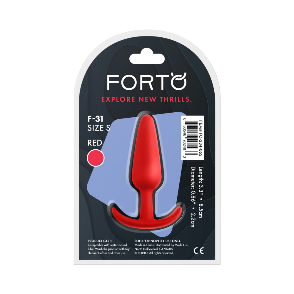 Forto F-31 Silicone Anal Plug Small – Red
