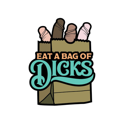 Wood Rocket Eat A Bag Of Dicks Soft Enamel Lapel Pin – Assorted Colors