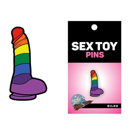 Wood Rocket Rainbow Dildo Lapel Pin – Assorted Colors