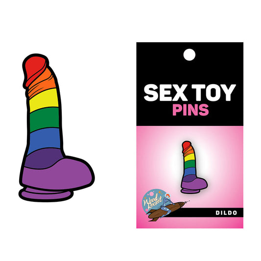 Wood Rocket Rainbow Dildo Lapel Pin – Assorted Colors