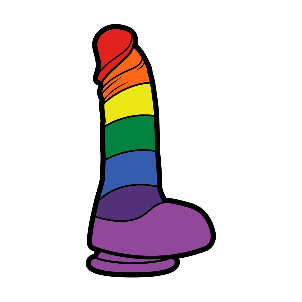 Wood Rocket Rainbow Dildo Lapel Pin – Assorted Colors