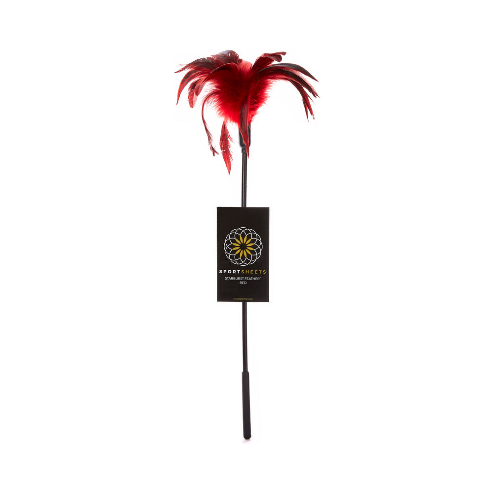Sportsheets Starburst Tickler – Red Feather Sensation Wand