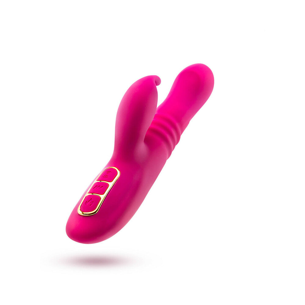 Blush Lush Kira Rechargeable Silicone Thrusting Rabbit Vibrator – Hot Pink