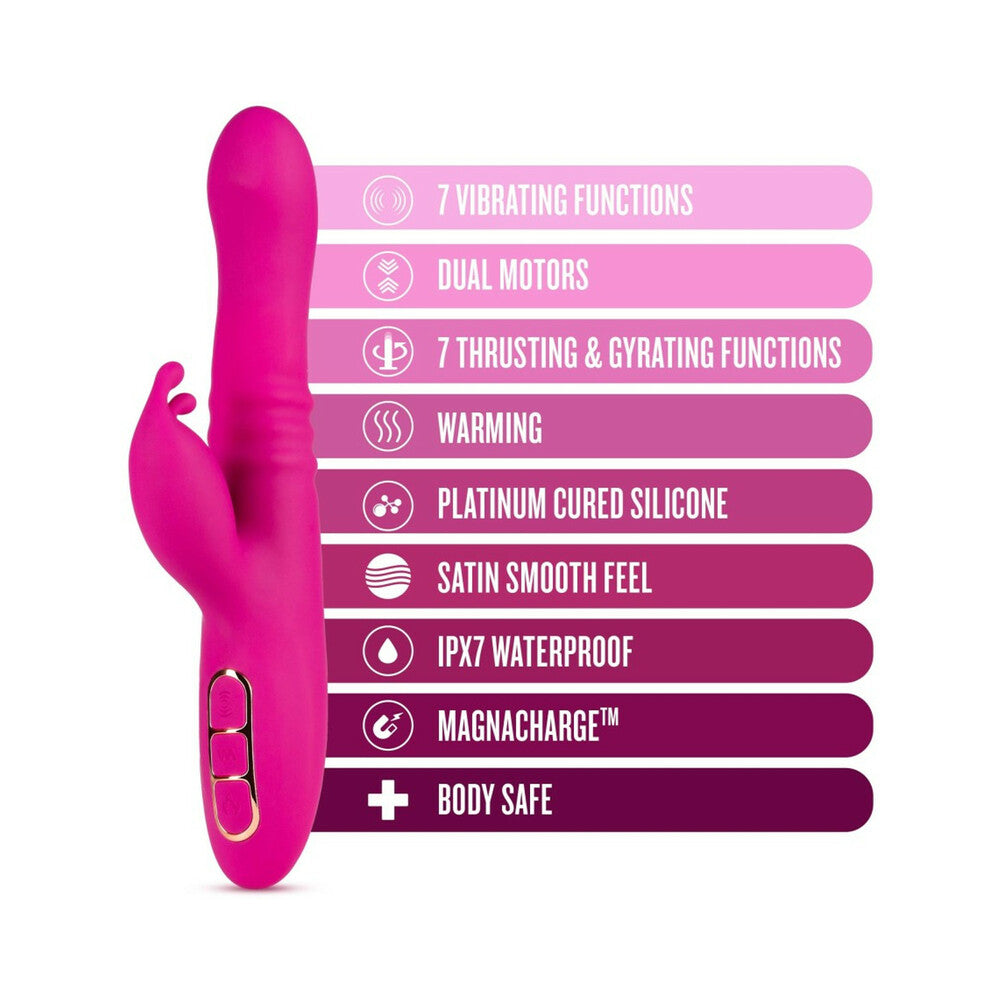 Blush Lush Kira Rechargeable Silicone Thrusting Rabbit Vibrator – Hot Pink