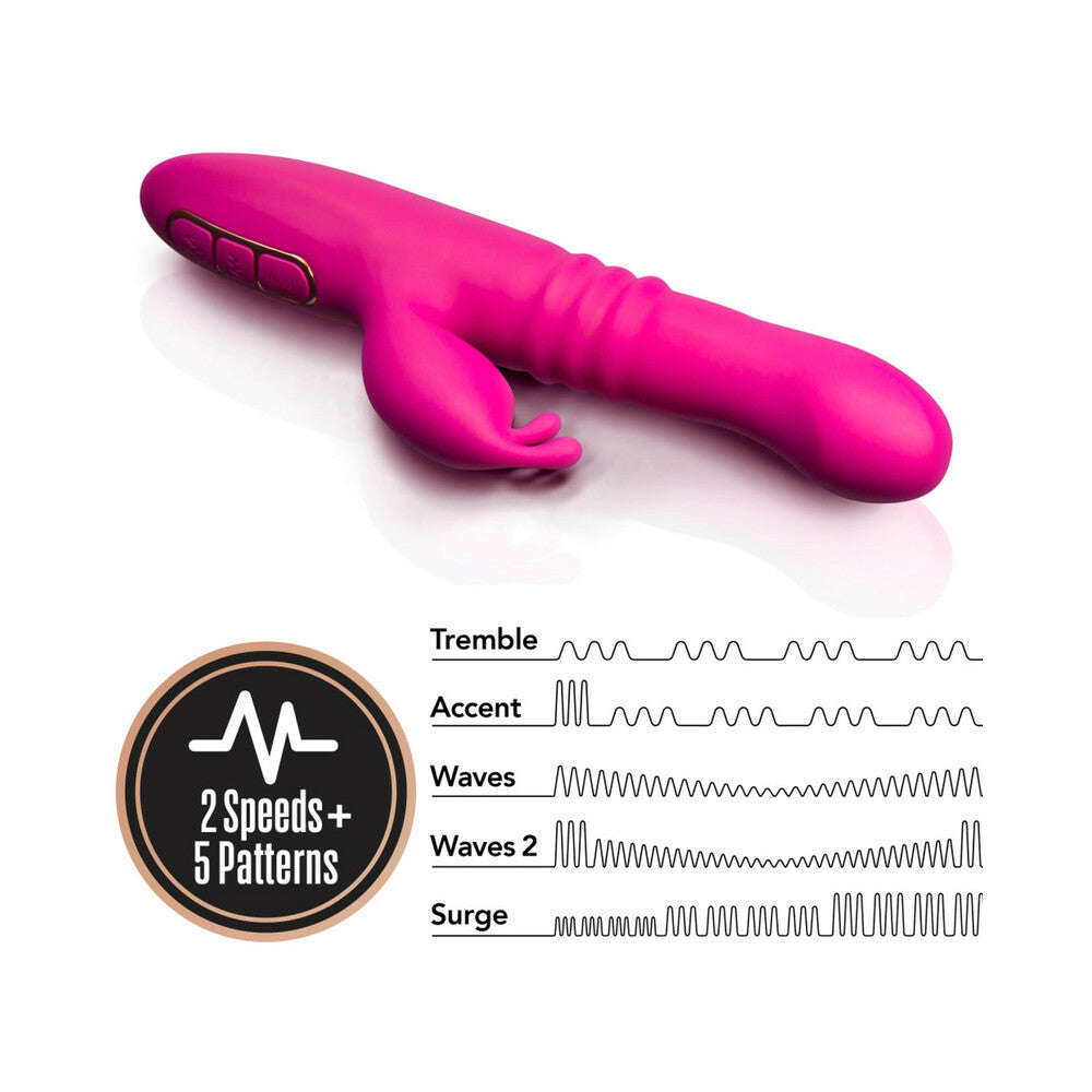 Blush Lush Kira Rechargeable Silicone Thrusting Rabbit Vibrator – Hot Pink