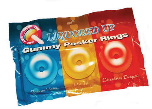 Hott Products Liquored Up Gummy Pecker Rings – Multi-Flavor Intimate Rings