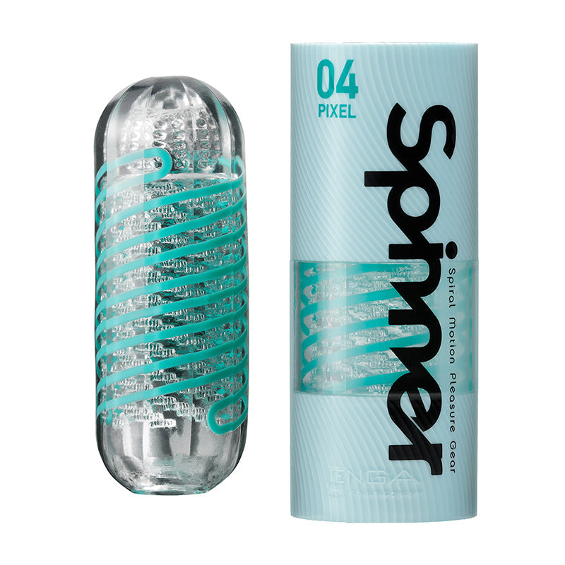 Tenga Spinner Pixel Internal Stroker with Spiral Nodes – Teal