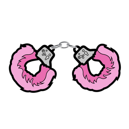 Wood Rocket Fuzzy Handcuff Lapel Pin – Assorted Colors