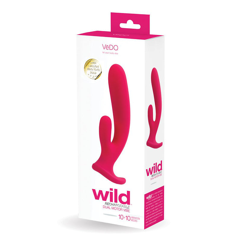 VeDO Wild Rechargeable Dual Vibe – Pink – G-Spot and Clitoral Stimulation
