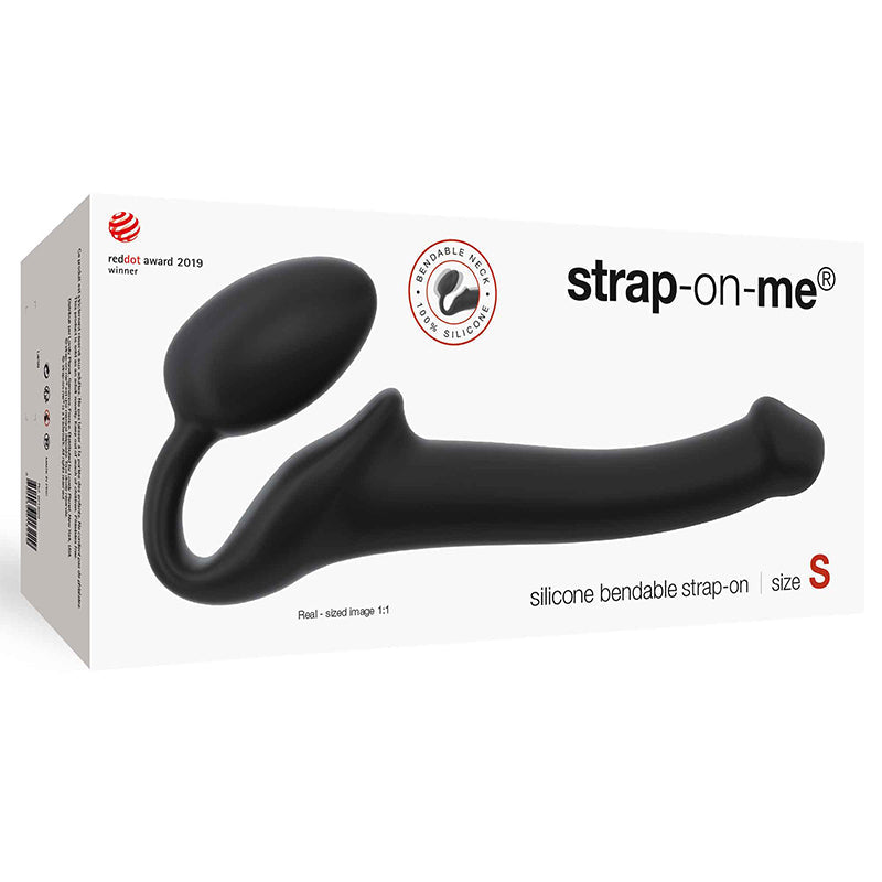 Strap-On-Me Semi-Realistic Bendable Silicone Strap-On – Black – Size S