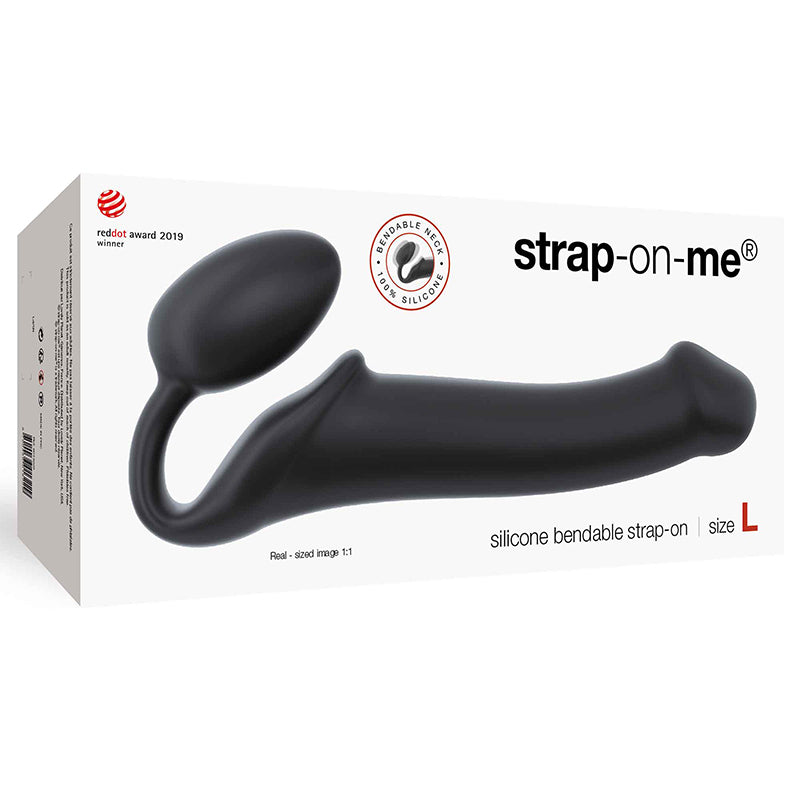 Lovely Planet Strap-On-Me Semi-Realistic Bendable Silicone Strap-On – Black – Large