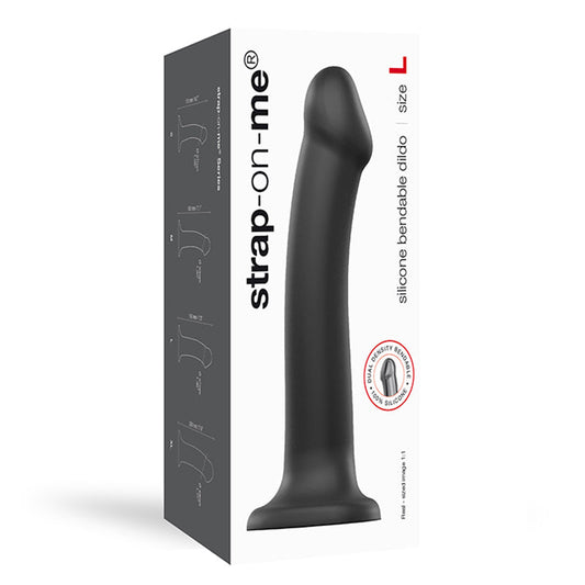 Lovely Planet Bendable Dual-Density Silicone Dildo – Black – Large