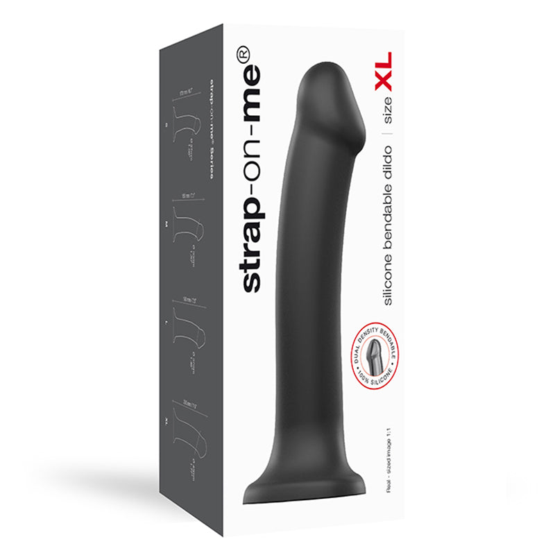 Lovely Planet Bendable Dual-Density Silicone Suction Cup Dildo XL - Black