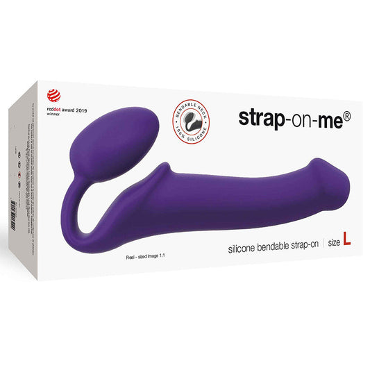 Lovely Planet Semi-Realistic Bendable Silicone Strap-On – Purple – Large