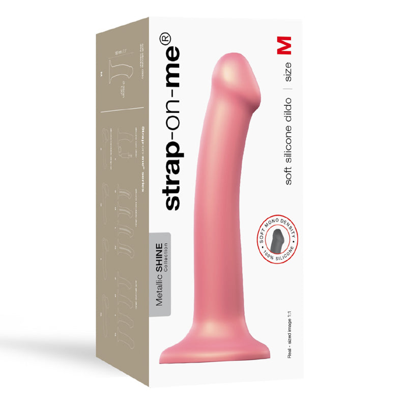 Strap-On-Me Metallic Shine Collection Silicone Dildo with Suction Cup – Vieux Rose M
