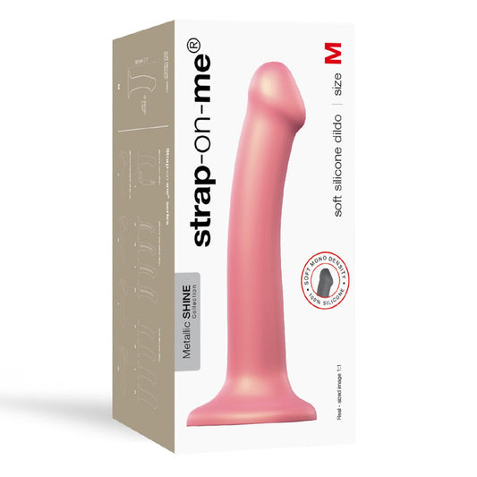 Strap-On-Me Metallic Shine Collection Silicone Dildo with Suction Cup – Vieux Rose M