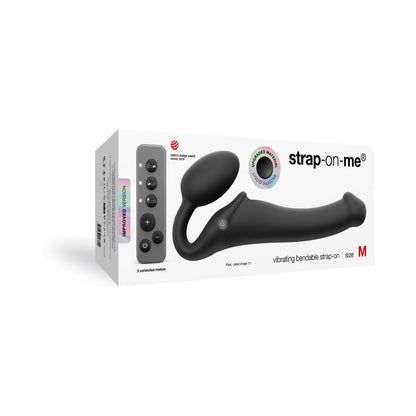 Strap-On-Me Rechargeable Remote-Controlled Silicone Vibrating Bendable Strap-On – Black