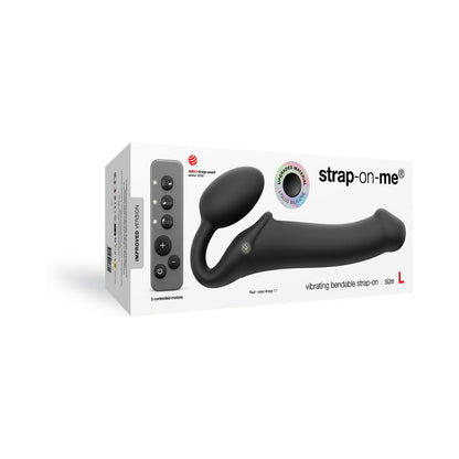 Strap-On-Me Rechargeable Remote-Controlled Silicone Vibrating Bendable Strap-On – Black