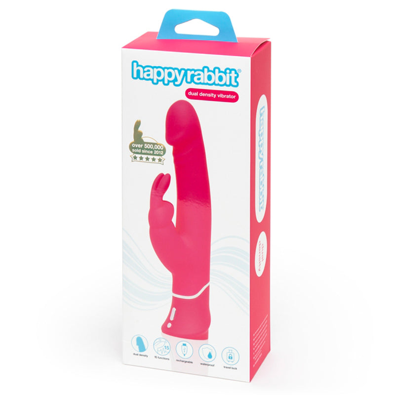 Happy Rabbit Dual Density Rechargeable Silicone Rabbit Vibrator – Pink