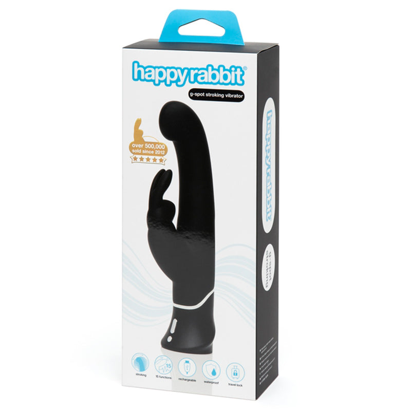 Happy Rabbit G-Spot Stroking Rechargeable Silicone Rabbit Vibrator – Black