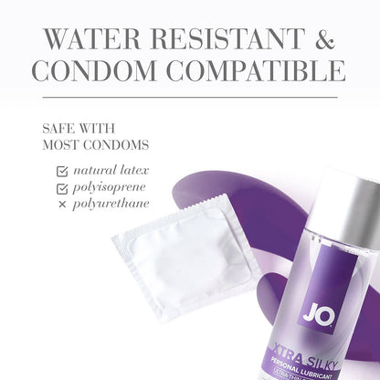 JO Xtra Silky Silicone Lubricant 2 oz – Clear – Long-Lasting, Moisturizing Formula