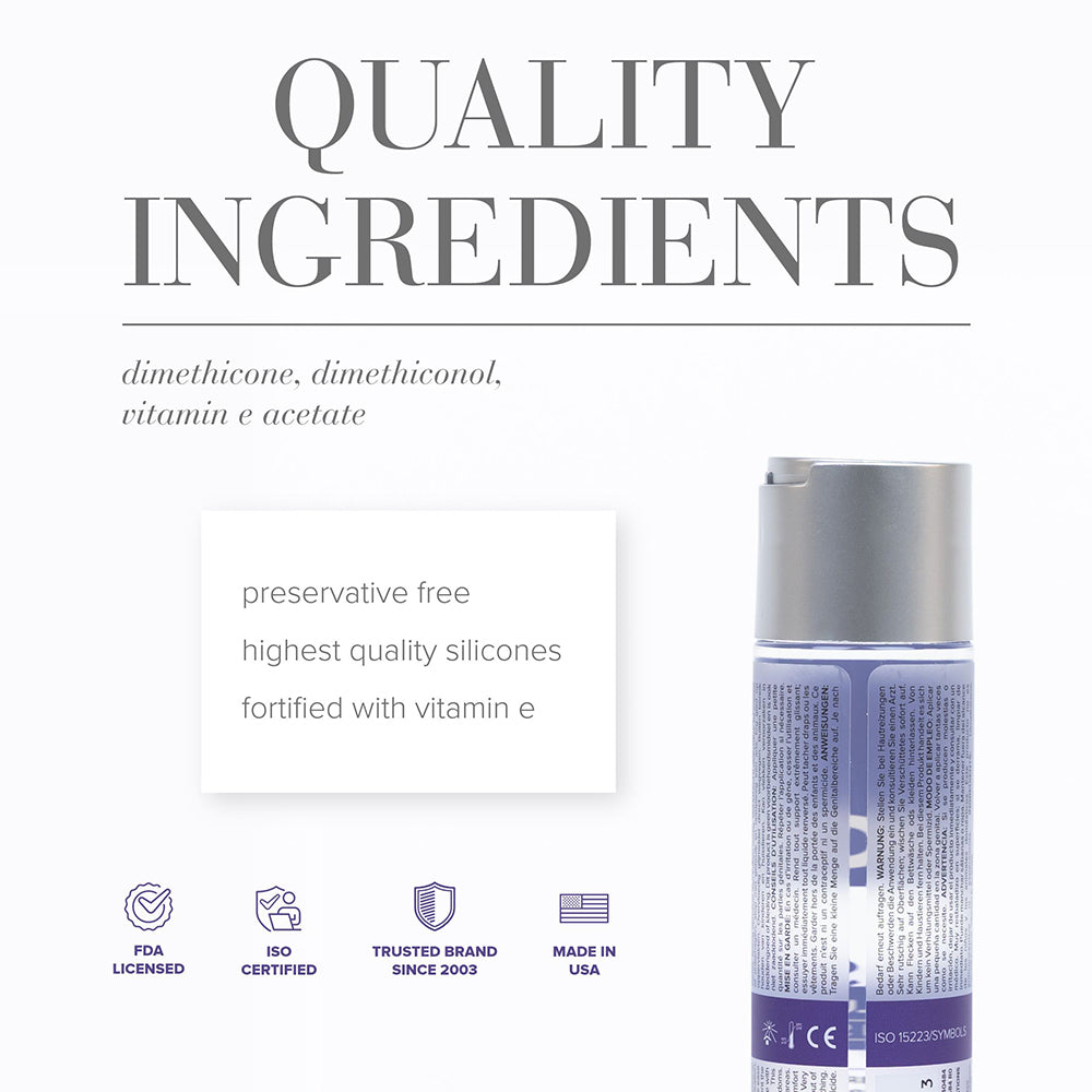 JO Xtra Silky Silicone Lubricant 4 oz - Clear - Long-Lasting Glide with Vitamin E