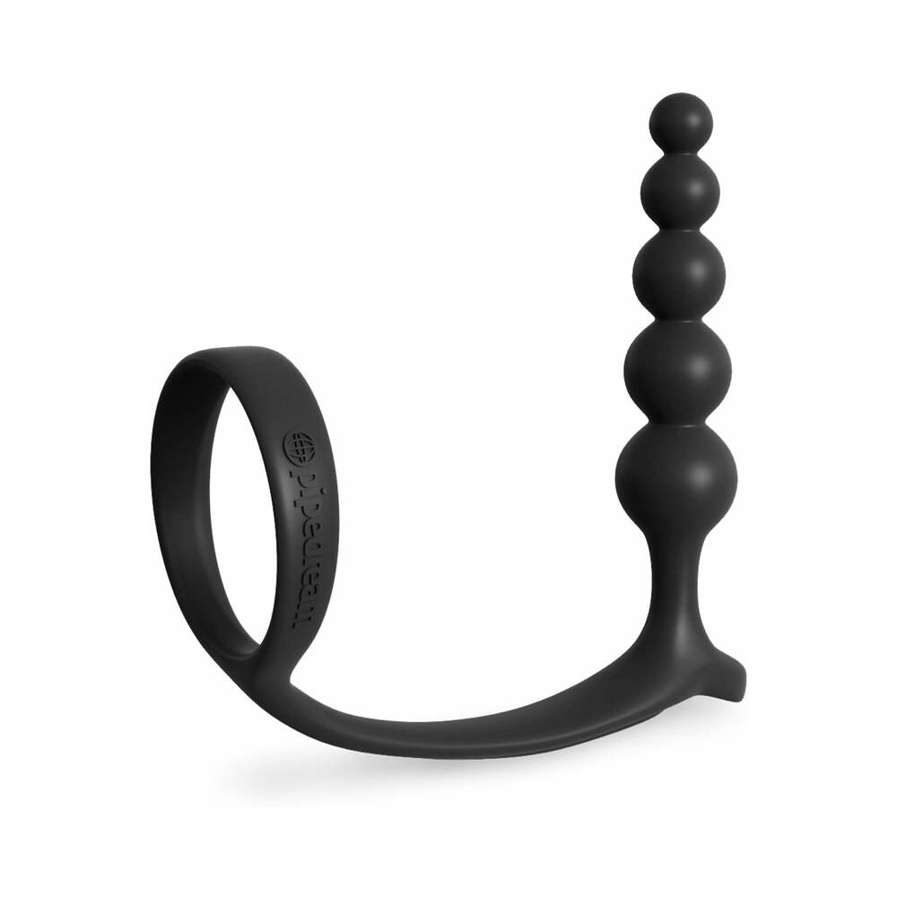 Pipedream Ass-Gasm Cockring Anal Beads – Black – Silicone