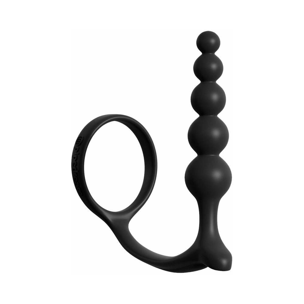 Pipedream Ass-Gasm Cockring Anal Beads – Black – Silicone