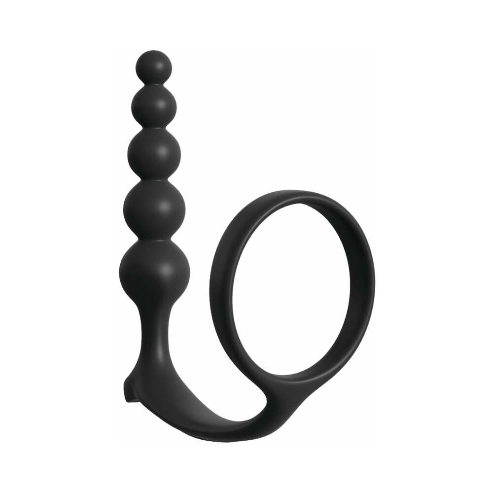 Pipedream Ass-Gasm Cockring Anal Beads – Black – Silicone