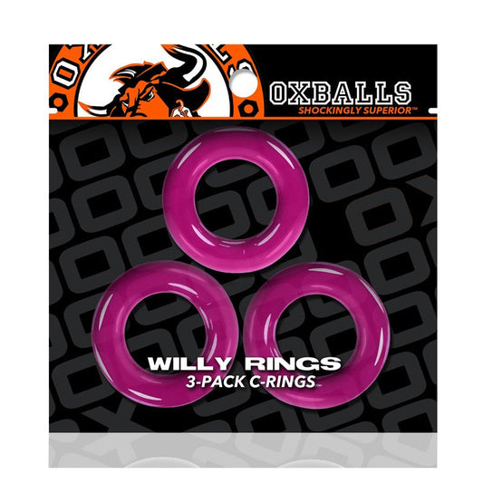 Oxballs Willy Rings 3-Pack Cockrings – Hot Pink