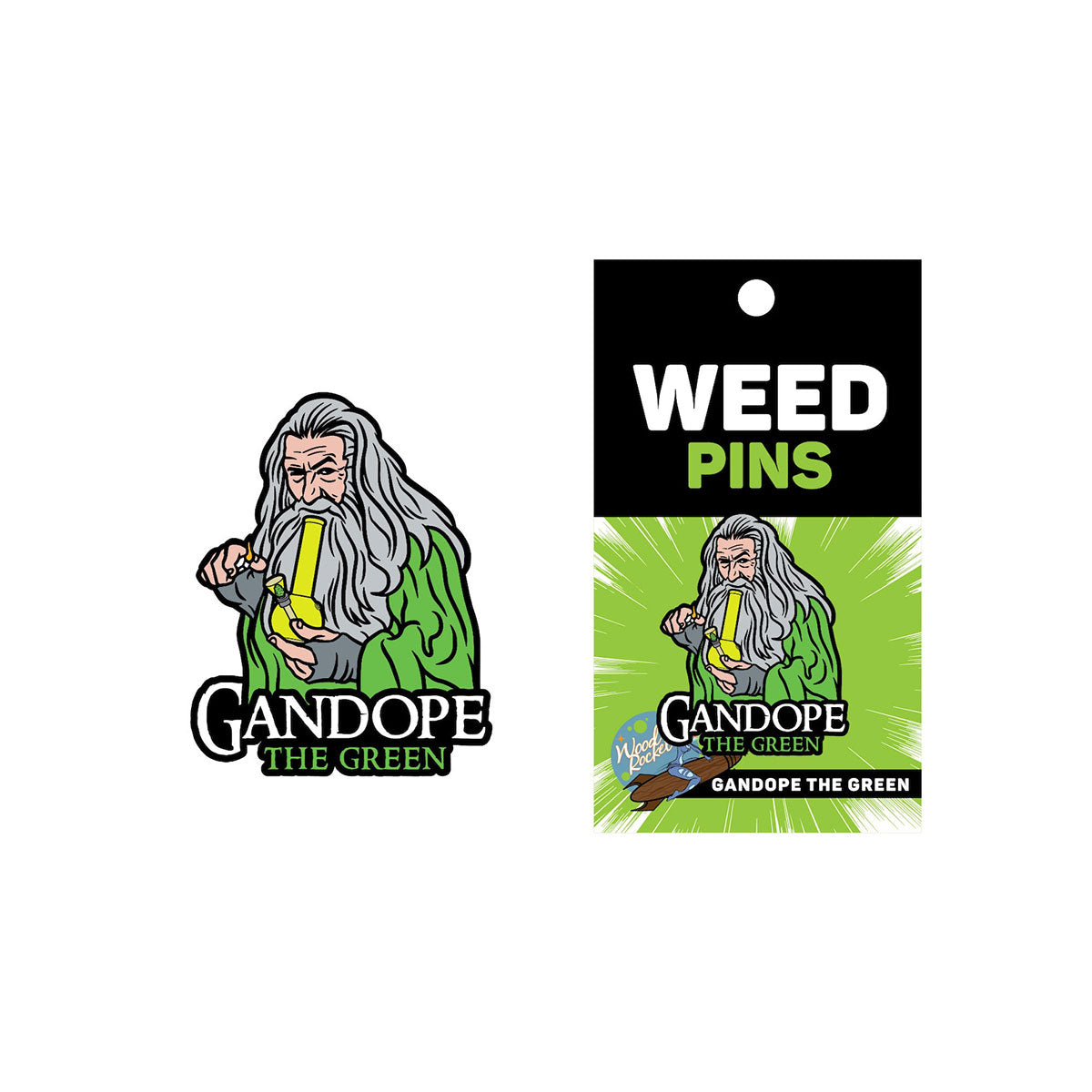 Wood Rocket Gandope The Green Lapel Pin – Green