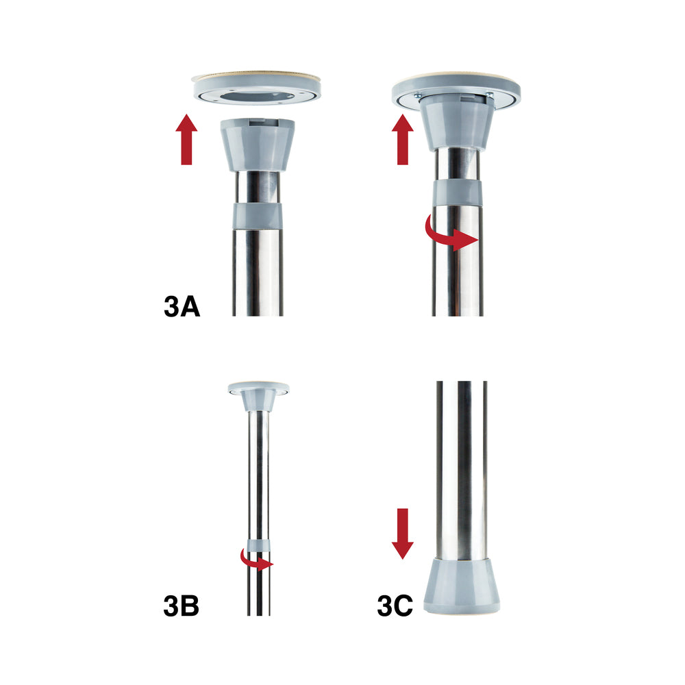 Ouch! Fully Adjustable Dance Pole – Silver – Extends 215 cm to 297 cm