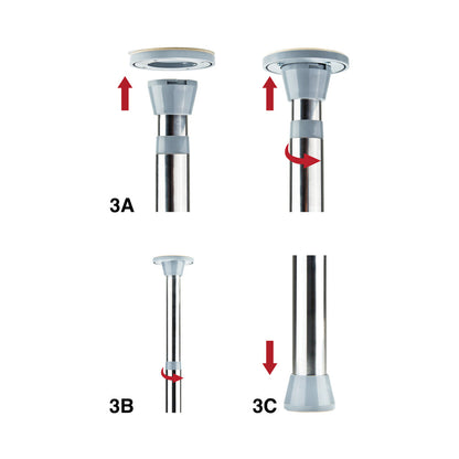 Ouch! Fully Adjustable Dance Pole – Silver – Extends 215 cm to 297 cm