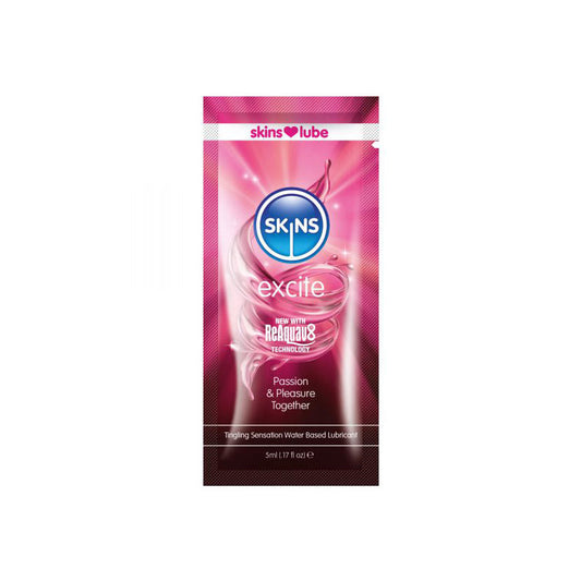 Skins Excite Tingling Water-Based Lube 5 ml – Clear